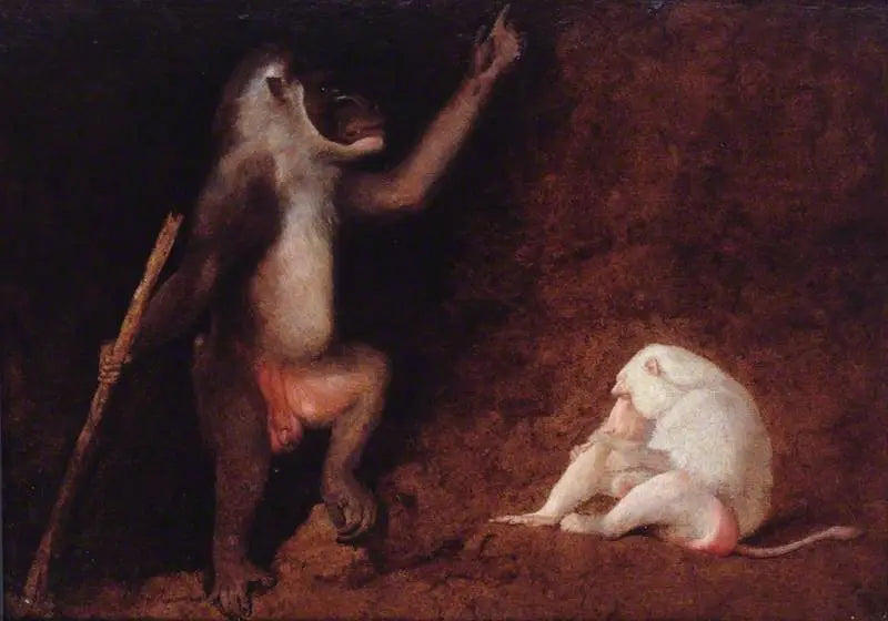 Wiertarka i albinos baboon - George Stubbs