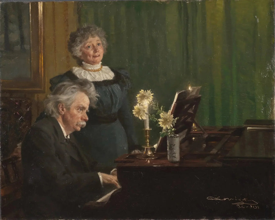 Edvard Grieg towarzyszący swojej żonie - Peder Severin Krøyer