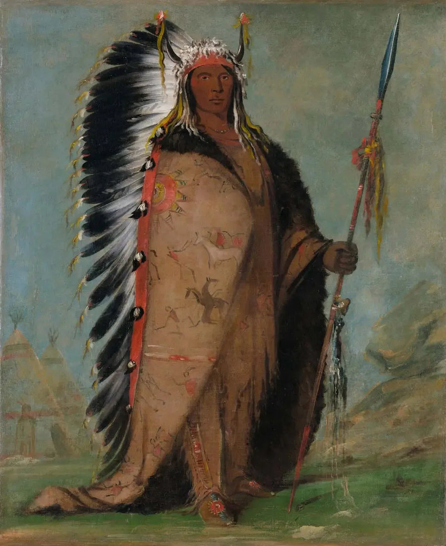 Ee-áh-sá-pa, Czarna Skała, szef z dwoma czajnikami - George Catlin