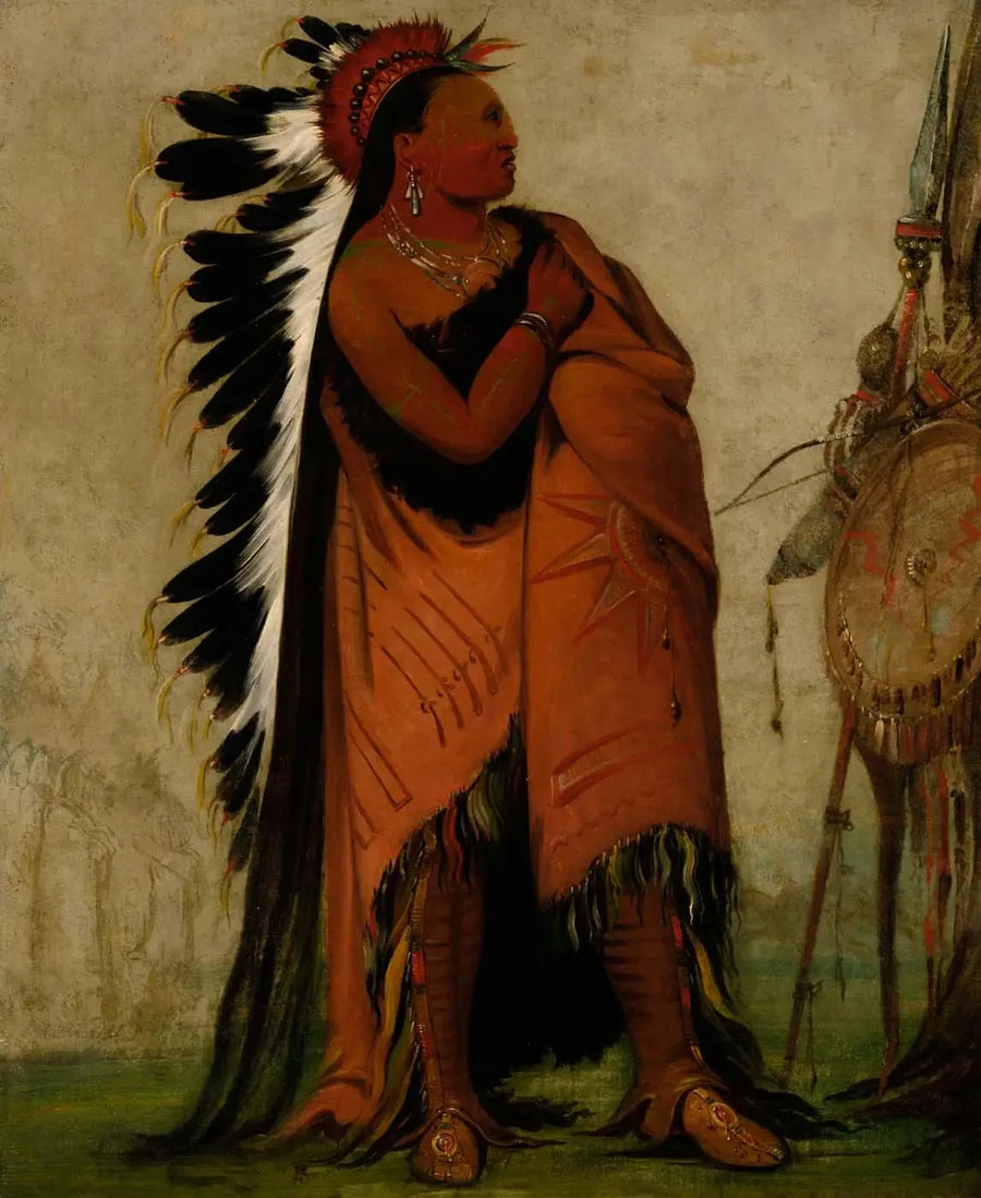 Eé-hee-a-duck-cée-a, Ten, kto zawiązuje włosy przed - George Catlin