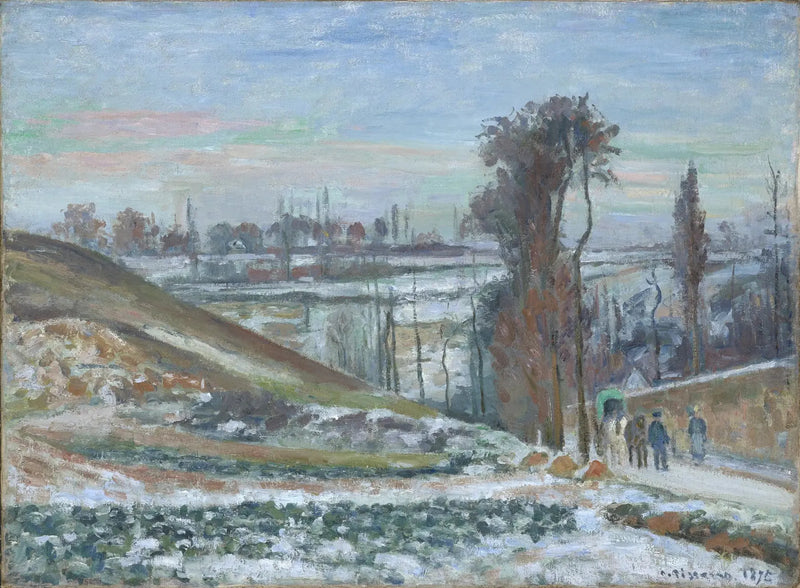 Efekt śniegu w Hermitage, Pontoise - Camille Pissarro