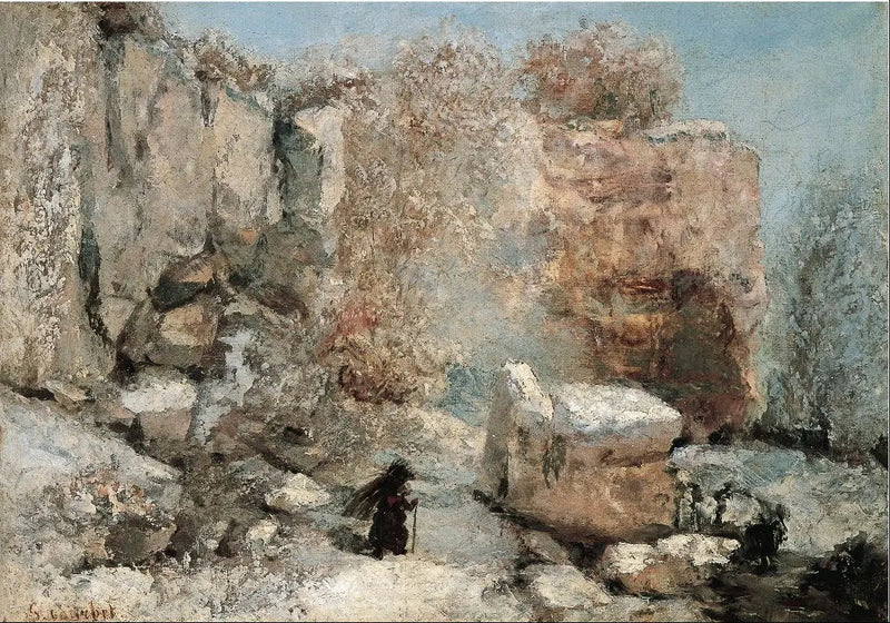 Efekt śniegu w kamieniołomie - Gustave Courbet