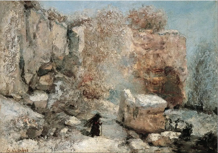 Efekt śniegu w kamieniołomie - Gustave Courbet