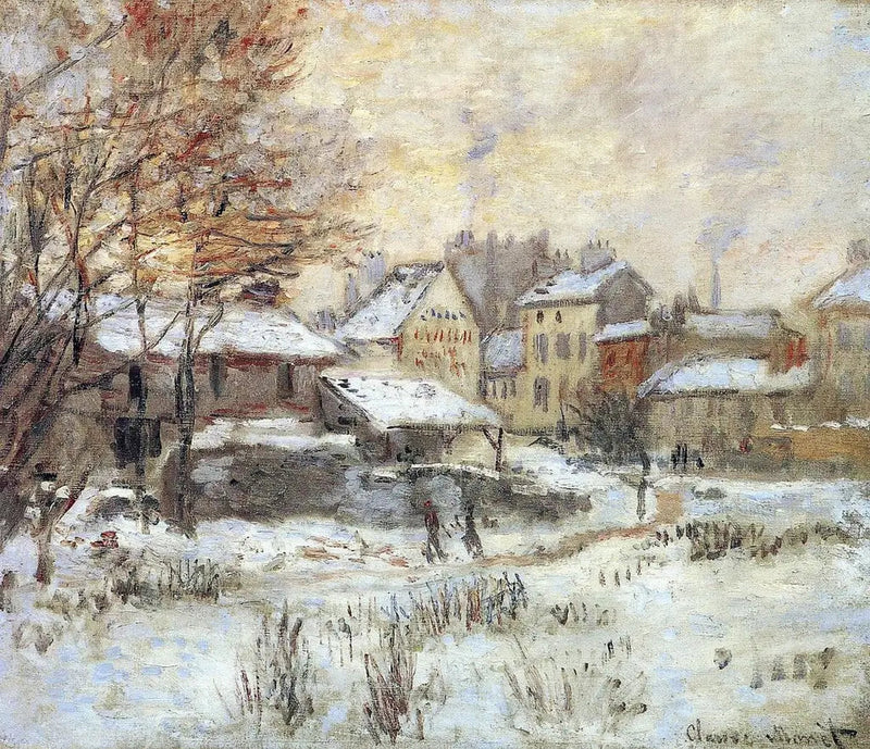 Efekt śniegu, zachodzące słońce - Claude Monet