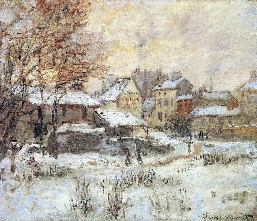 Efekt śniegu, zachodzące słońce - Claude Monet