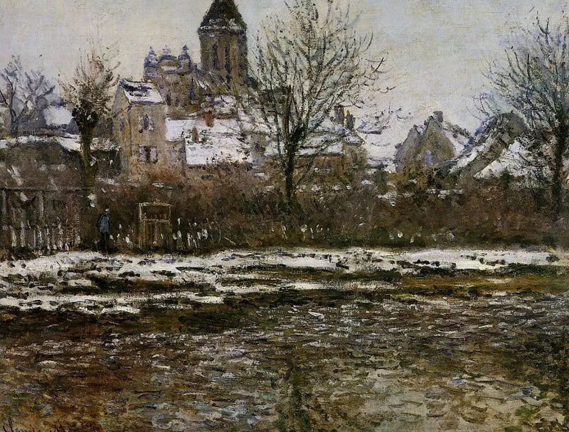 Efekt śniegu w Vétheuil W506 - Claude Monet