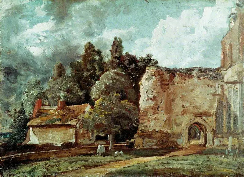 Kościół w East Bergholt: ruina wieży na zachodnim końcu - John Constable