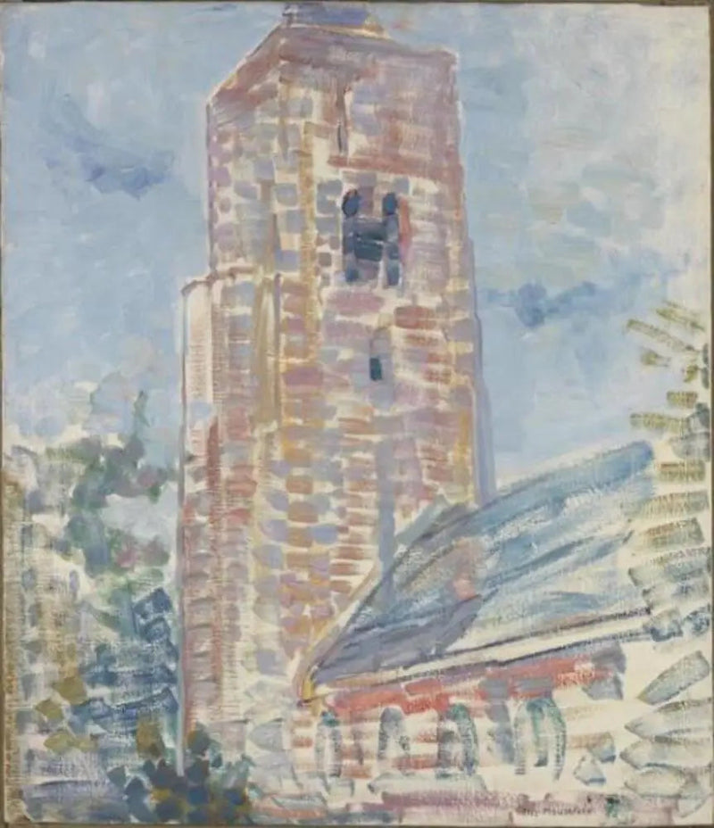 Kościół w Oostkapelle, nawa i wieża - Piet Mondrian