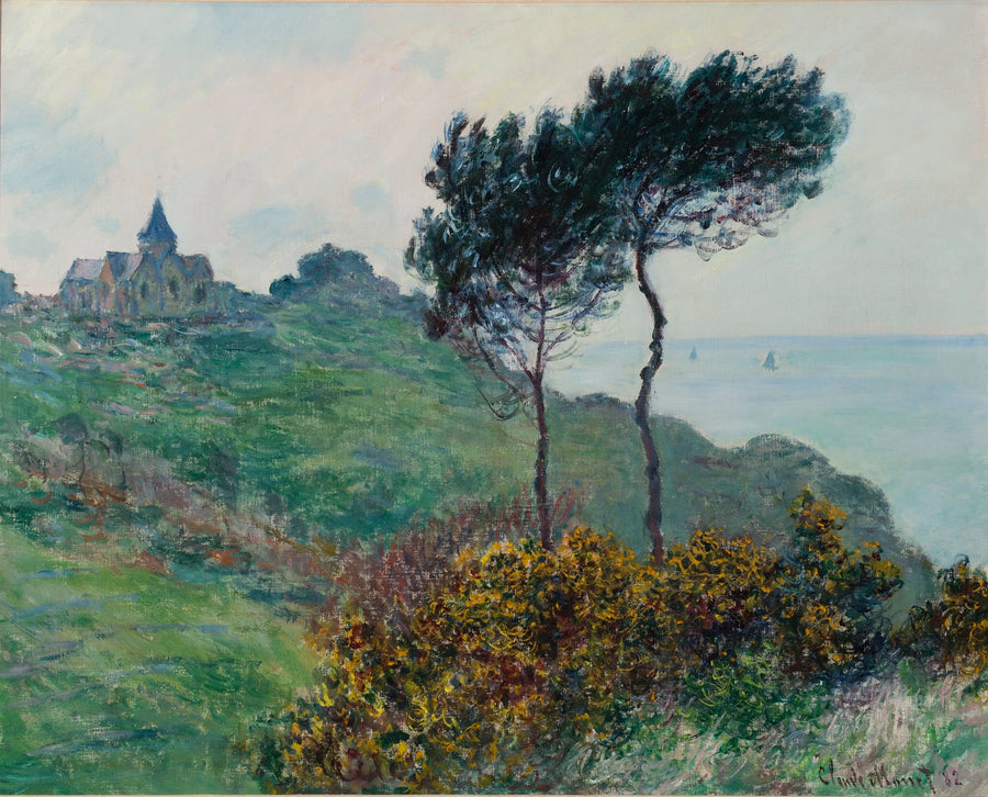 Church of Varengeville, szara pogoda W725 - Claude Monet