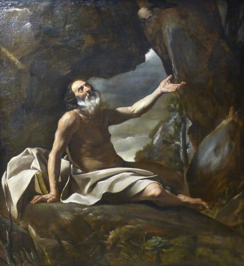 Elie karmiony przez kruka - Giovanni Lanfranco