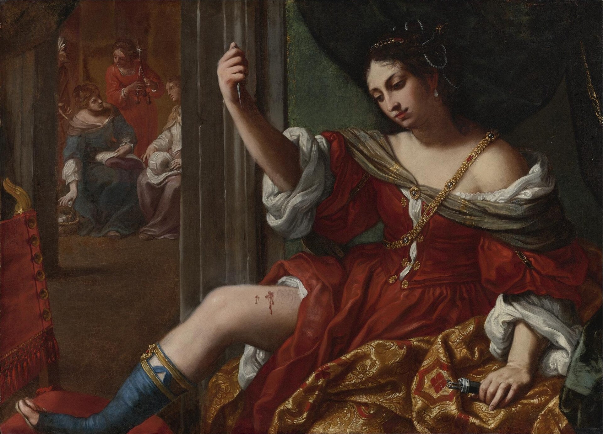 Portia se blessant à la cuisse - Elisabetta Sirani