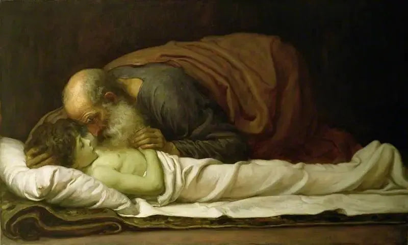 Elizeusz wskrzesił syna Sunamitki - Frederic Leighton