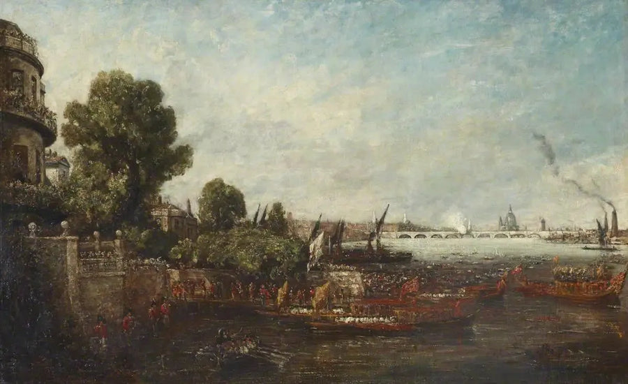 Załadunek George'a IV z Whitehall: otwarcie mostu Waterloo, 1817 - John Constable