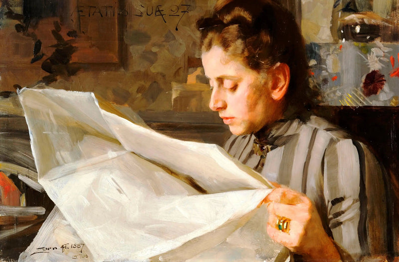 Emma Zorn czytająca - Anders Zorn