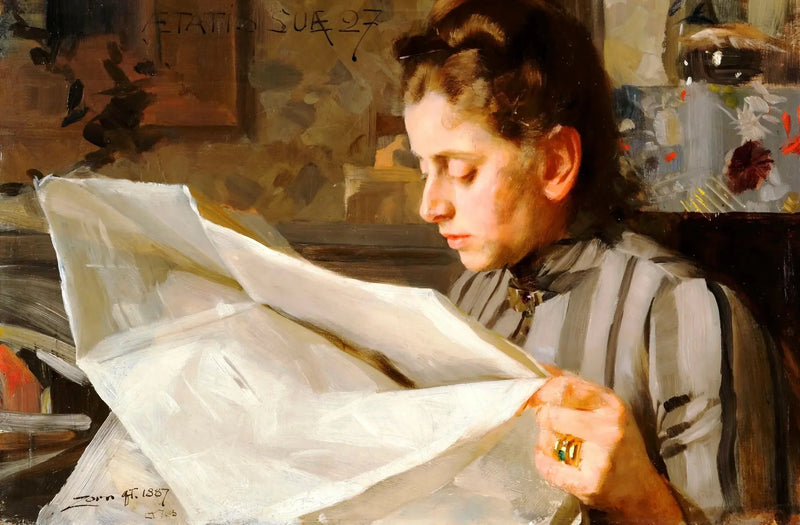 Emma Zorn czytająca - Anders Zorn