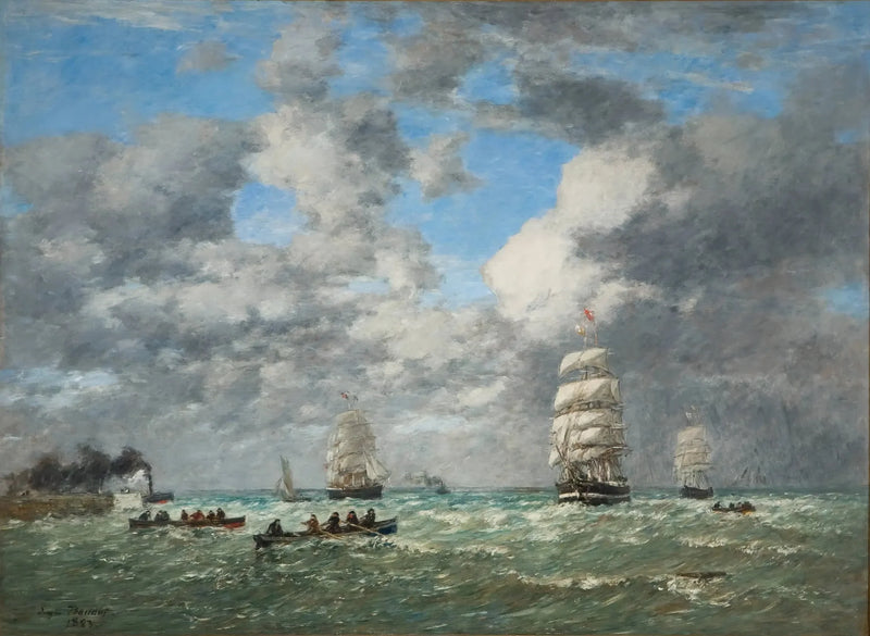 Opuszczając port w Hawrze - Eugène Boudin