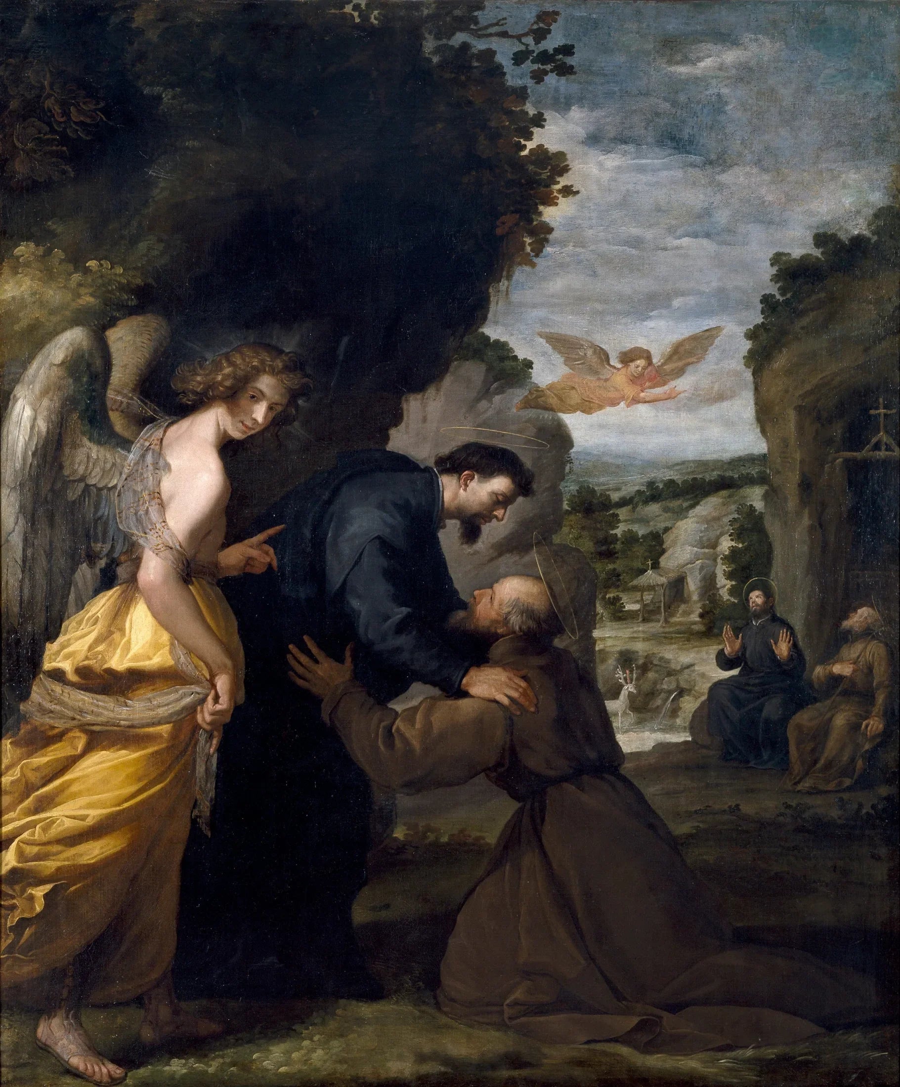 Encuentro de San Juan de Mata y San Félix de Valois - Vincenzo Carducci image 1 copie de tableau peinte à la main