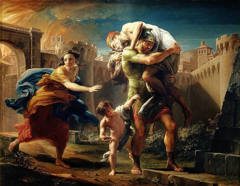 Eneasz ucieka z Troi - Pompeo Batoni