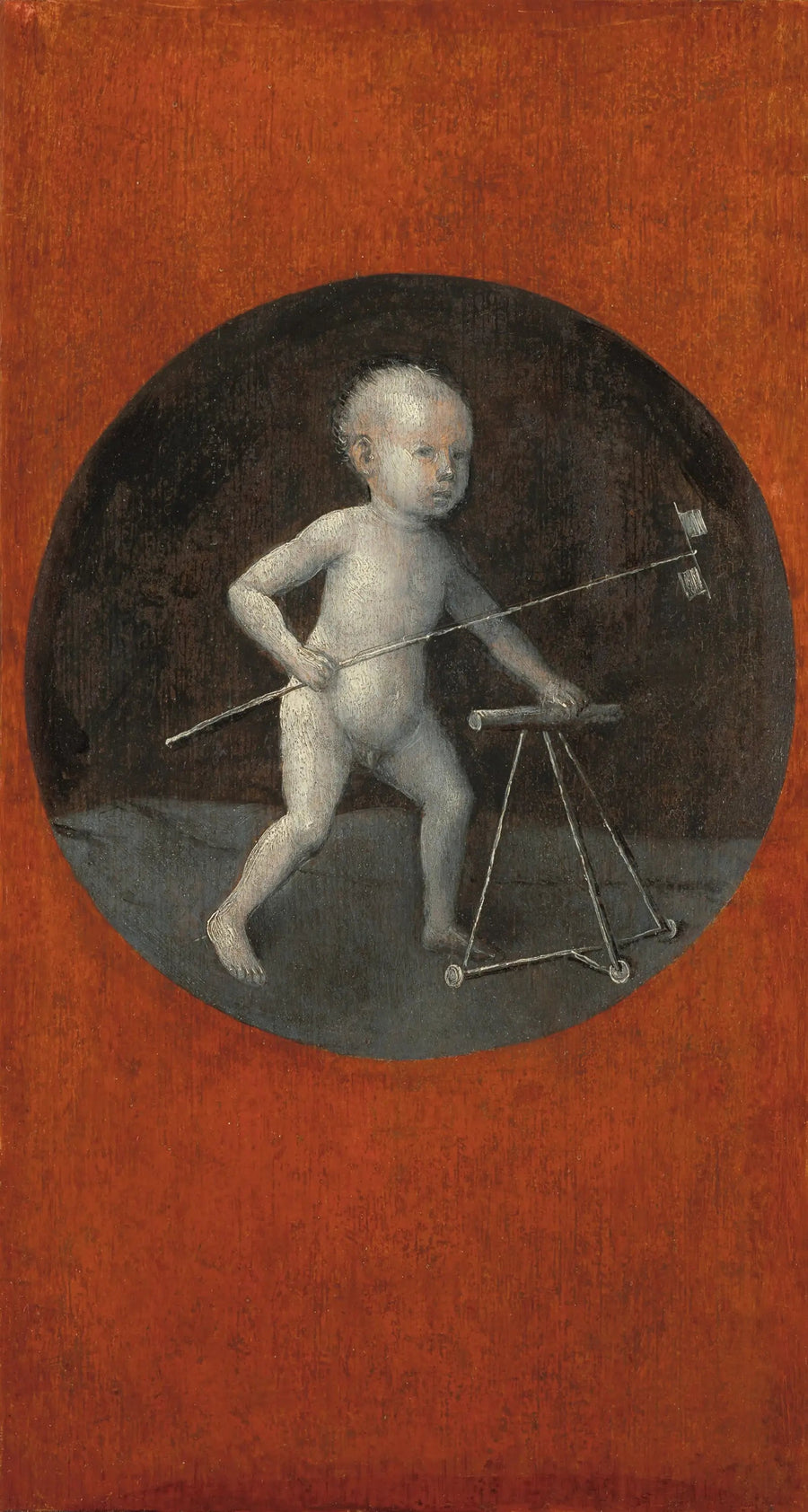 Dziecko z wiatrakiem i chodzikiem - Hieronymus Bosch