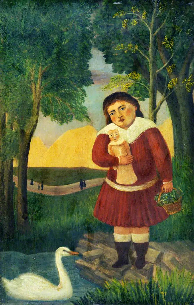 Dziecko z lalką w pejzażu - Henri Rousseau