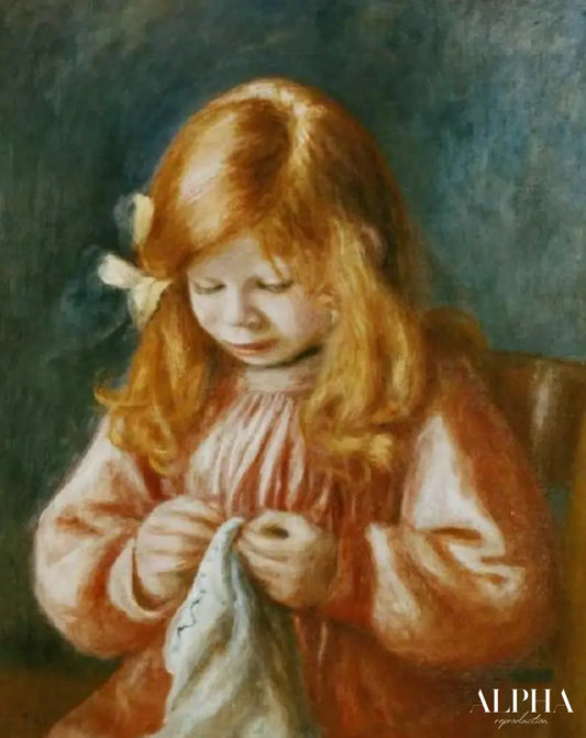 Enfant cousant - Pierre-Auguste Renoir - Reproductions de tableaux et peintures haut de gamme