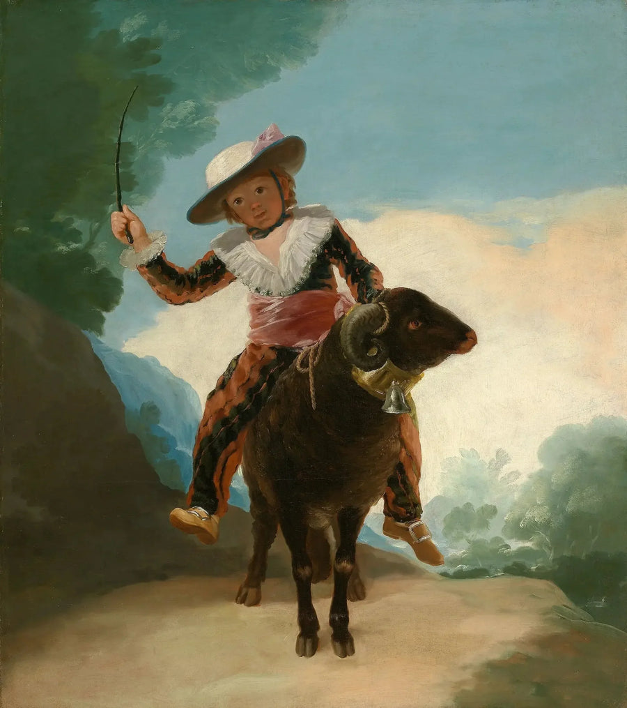 Dziecko jeżdżące na owcy - Francisco de Goya