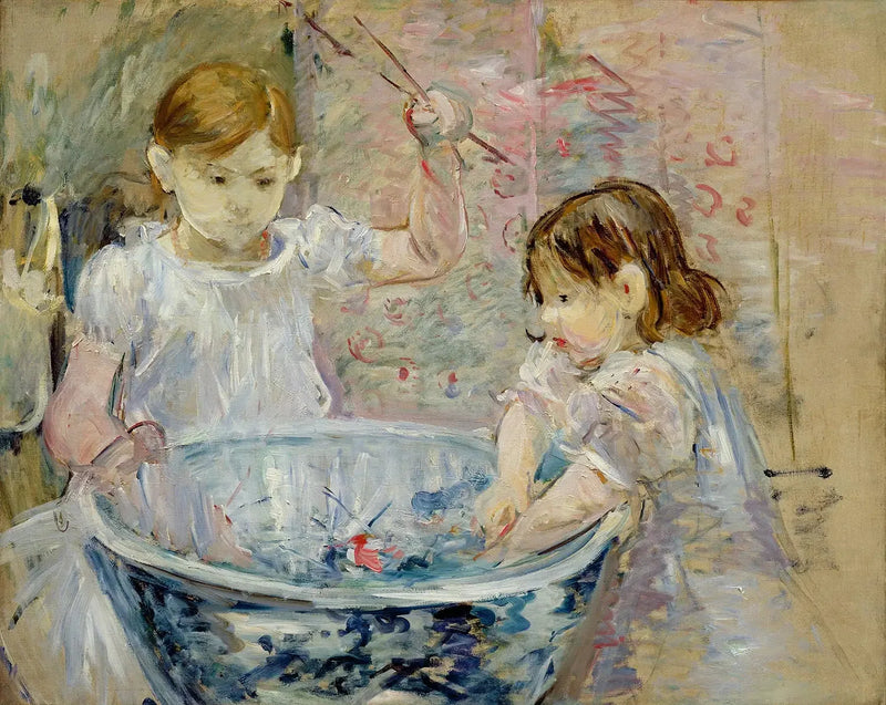 Dzieci przy umywalce - Berthe Morisot