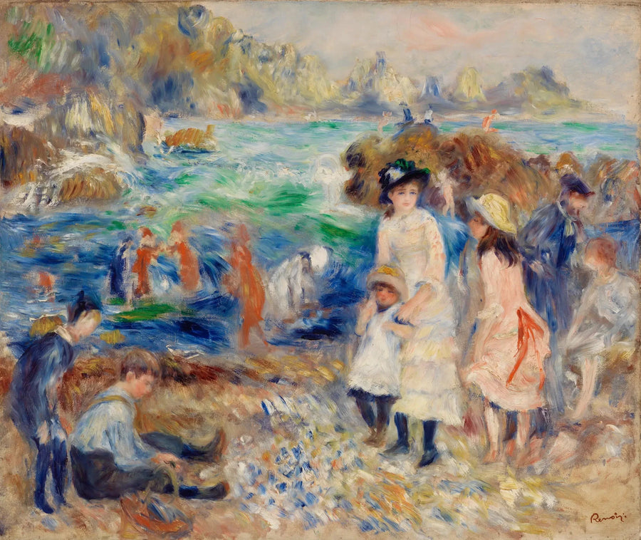 Dzieci na brzegu morza w Guernsey - Pierre-Auguste Renoir