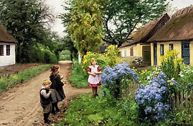 Dzieci na Kirkestien. Jyllinge. - H. A. Brendekilde