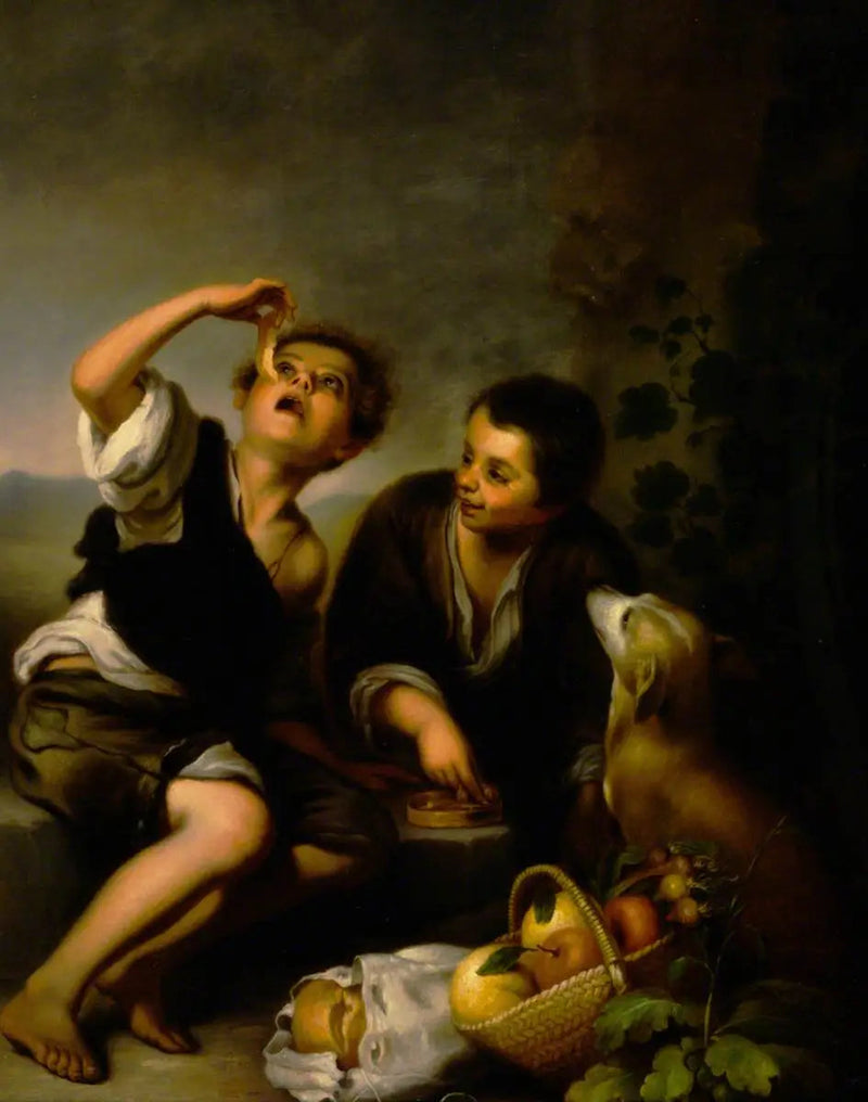 Dzieci z psem i koszem owoców (według Bartolomé Estebana Murillo) - Bartolomé Esteban Murillo