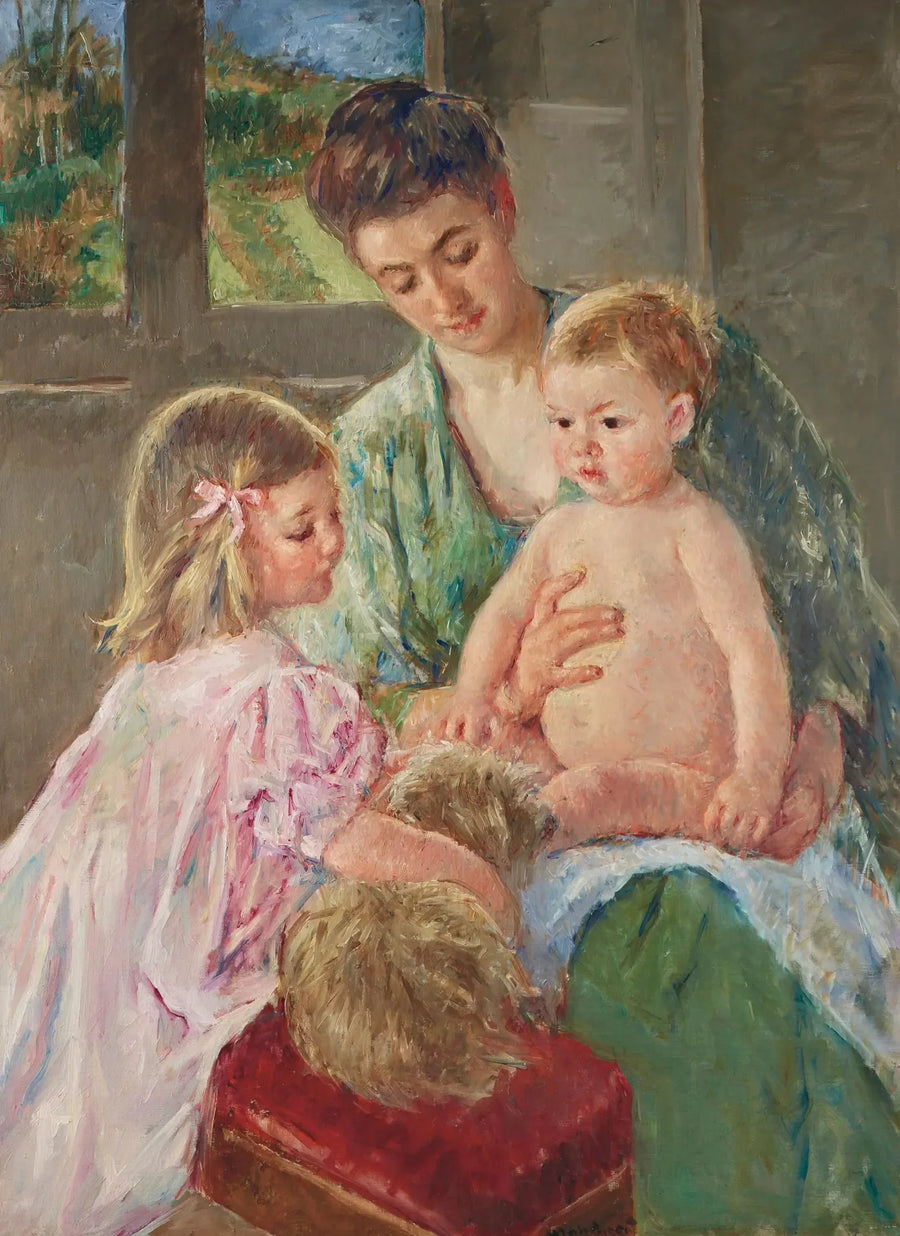 Dzieci bawiące się z psem - Mary Cassatt
