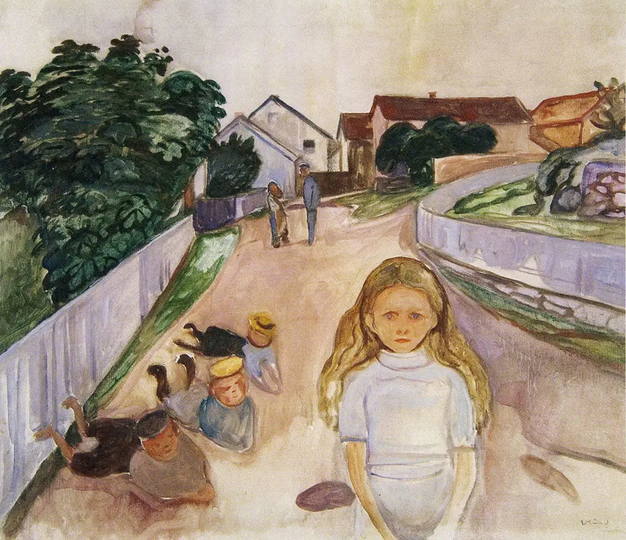 Dzieci bawiące się na ulicy w Åsgårdstrand - Edvard Munch