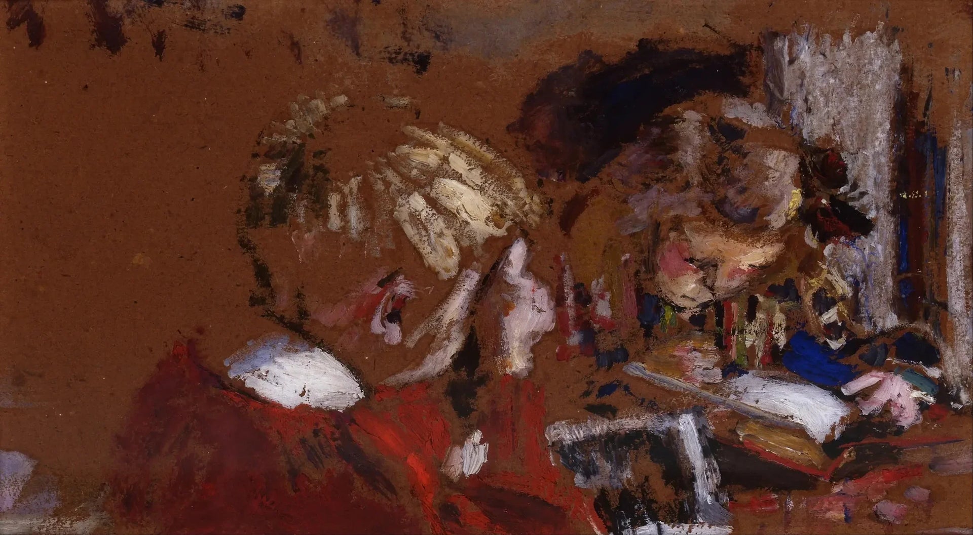 Enfants lisant, Jacques et Annette Roussel - Édouard Vuillard image 1 copie de tableau peinte à la main