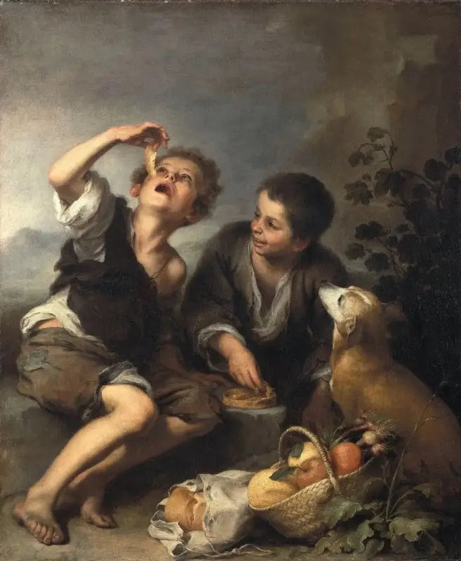 Dzieci jedzące ciasto - Bartolomé Esteban Murillo