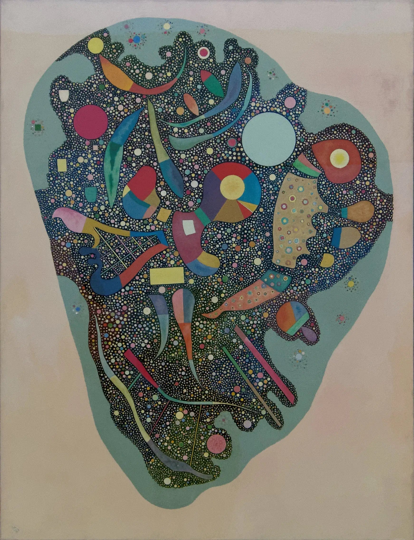 Reproduction du tableau « Entassement réglé - Vassily Kandinsky » par Alpha Reproduction en peinture à l’huile