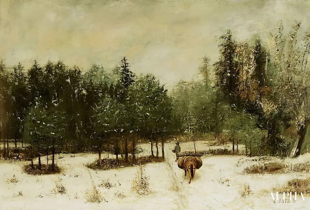 Entrée de la forêt en hiver. Effet de neige - Gustave Courbet - Reproductions de tableaux et peintures haut de gamme