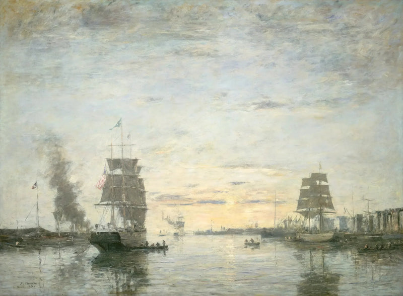 Wejście do portu w Hawrze - Eugène Boudin