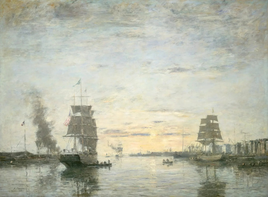 Wejście do portu w Hawrze - Eugène Boudin