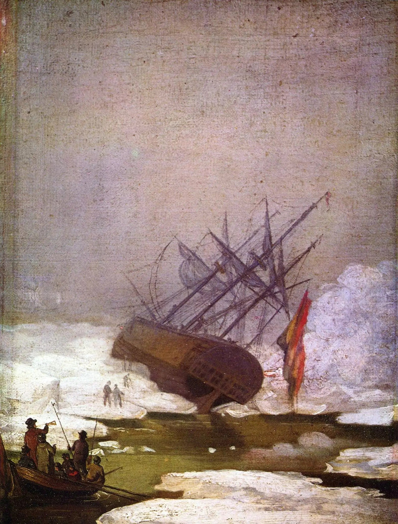 Wrak w morskich lodach - Caspar David Friedrich