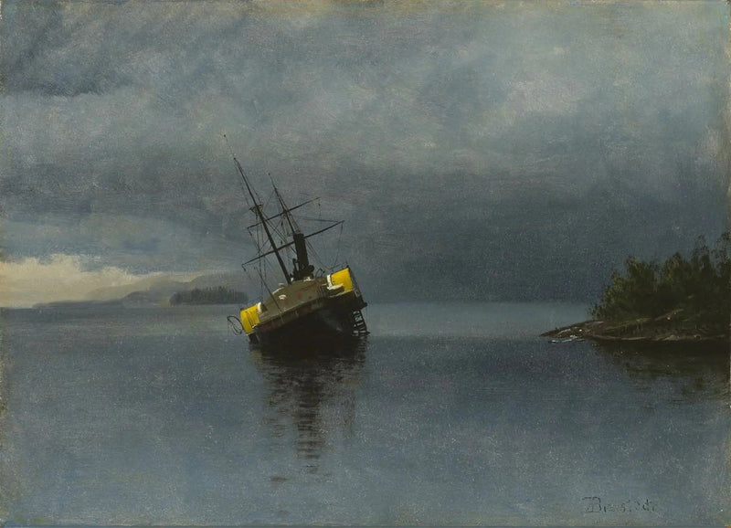 Wrak Ancon w zatoce Loring na Alasce - Albert Bierstadt