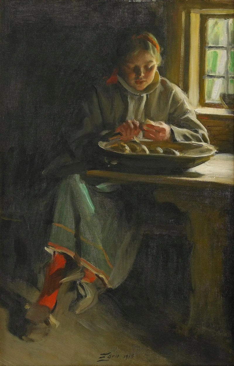 Obieranie ziemniaków - Anders Zorn