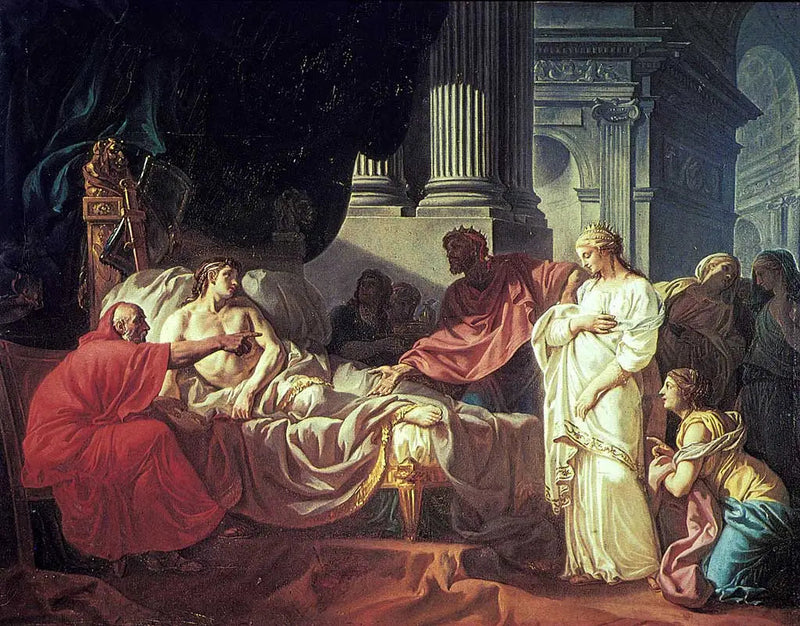 Erasistrat odkrywający przyczynę choroby Antiochusa - Jacques-Louis David