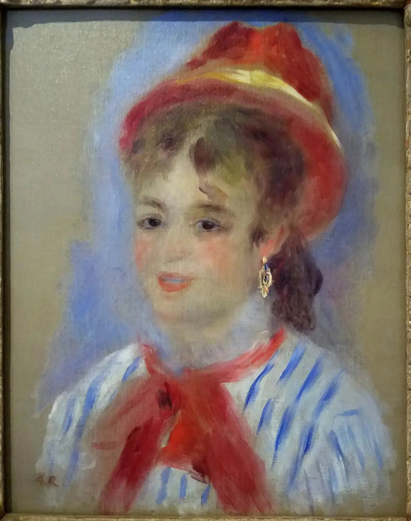 Estelle w czerwonym kapeluszu - Pierre-Auguste Renoir