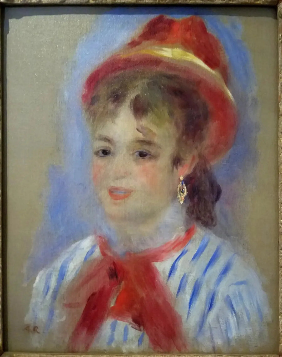 Estelle w czerwonym kapeluszu - Pierre-Auguste Renoir