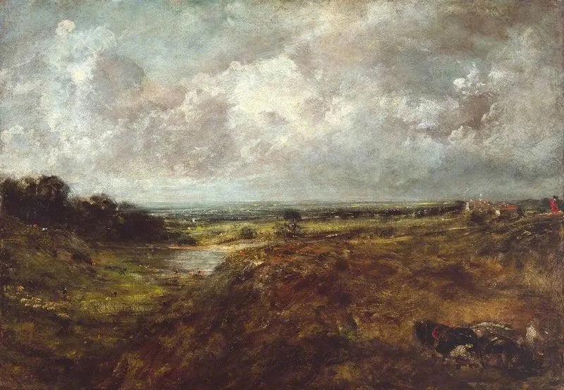 Staw Branch Hill, Hampstead Heath, z wozem i woźnicami - John Constable