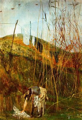Rozkładanie prania. Murale od Falconiera - Giovanni Boldini