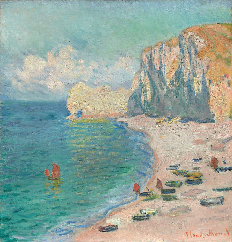 Étretat: Plaża i klif Amont - Claude Monet