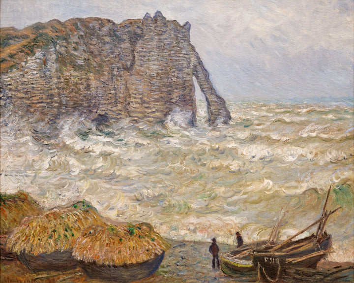 Wzburzone morze w Etretat - Claude Monet