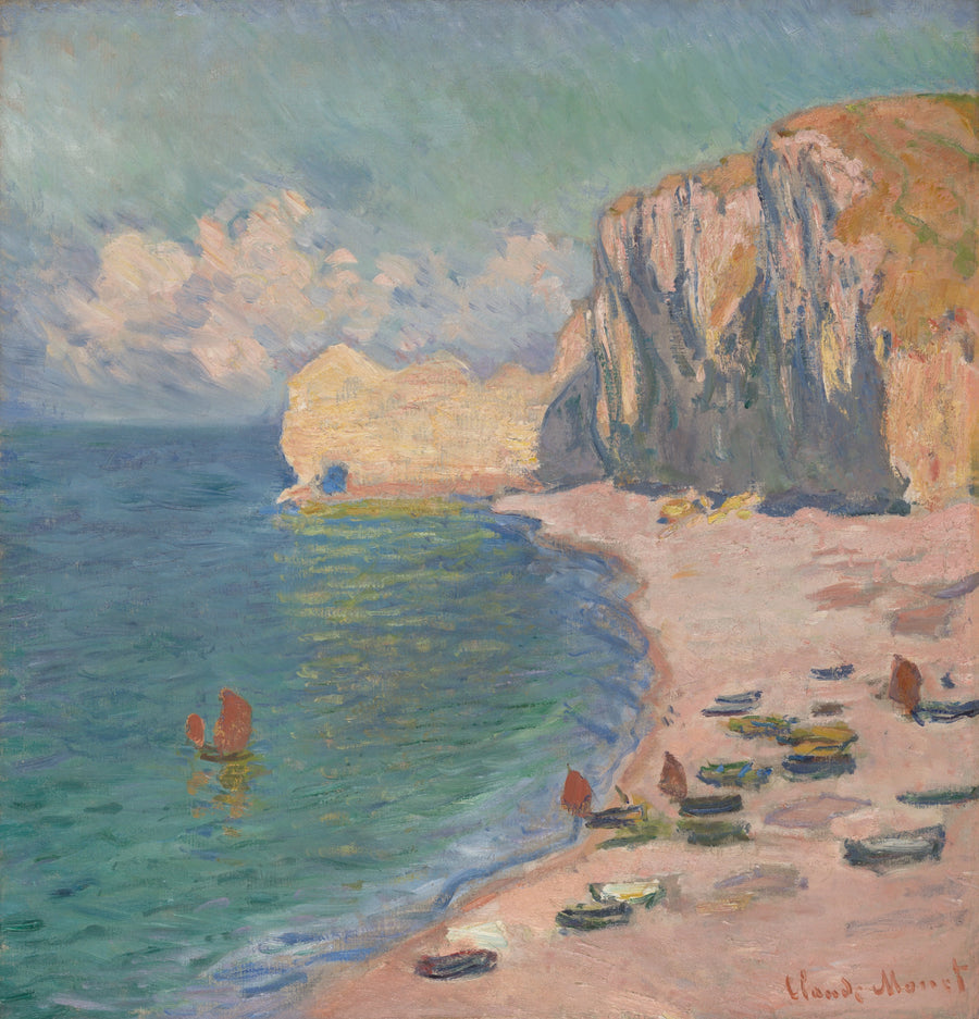 Étretat, plaża i klif Amont W1012 - Claude Monet