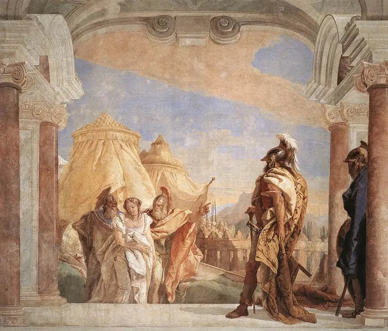 Eurybates i Talthybios prowadzą Briseis do Agamemnonego - Giovanni Battista Tiepolo